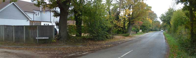 Pilcot Road footway looking west from Knight Close